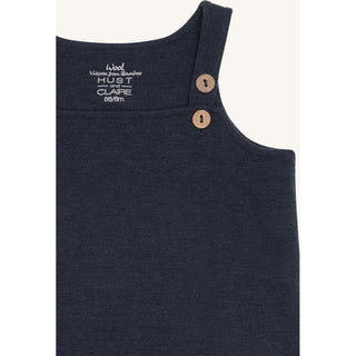 Merinowolle-Bambus Latzhose Maby Uni Blue von Hust & Claire