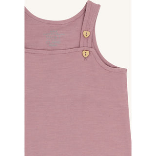 Merinowolle-Bambus Latzhose Maby Uni Heather Rosa von Hust & Claire