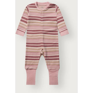 Merinowolle-Bambus Pyjama Manu Zip Multi Dusty Rose von Hust & Claire