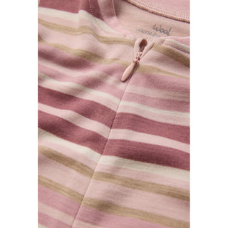 Merinowolle-Bambus Pyjama Manu Zip Multi Dusty Rose von Hust & Claire