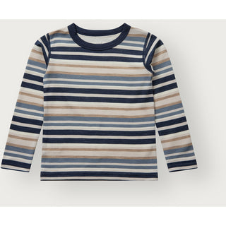 Merinowolle-Bambus Langarm-Shirt Abba Multi Blues von Hust & Claire