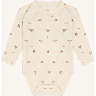 Merinowolle-Bambus Wickelbody Baloo Forest Off White von Hust & Claire