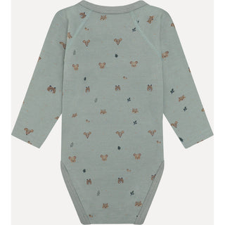 Merinowolle-Bambus Wickelbody Baloo Forest State Green von Hust & Claire