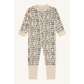 Merinowolle-Bambus Pyjama Manu Zip Work French Oak von Hust & Claire