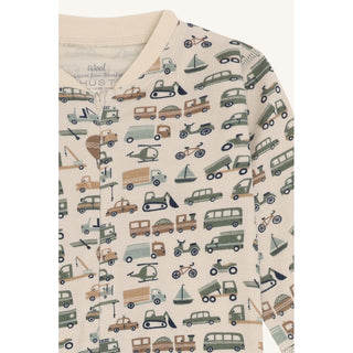 Merinowolle-Bambus Pyjama Manu Zip Work French Oak von Hust & Claire