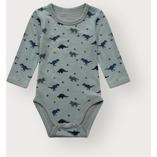 Merinowolle-Bambus Body Baloo Dino State Green von Hust & Claire