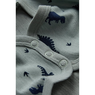 Merinowolle-Bambus Body Baloo Dino State Green von Hust & Claire