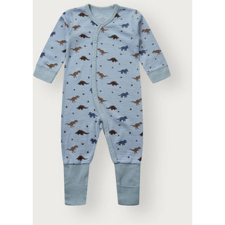 Merinowolle-Bambus Pyjama Manu Dino Baby Blue von Hust & Claire