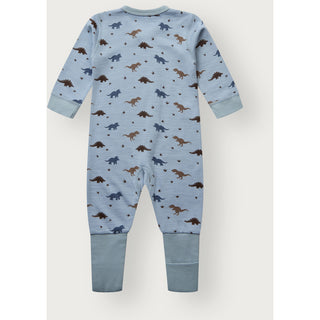 Merinowolle-Bambus Pyjama Manu Dino Baby Blue von Hust & Claire