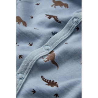 Merinowolle-Bambus Pyjama Manu Dino Baby Blue von Hust & Claire