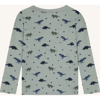 Merinowolle-Bambus Langarm-Shirt Abba Dino State Green von Hust & Claire