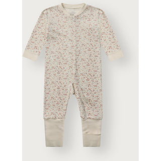 Merinowolle-Bambus Pyjama Manu Zip Tiny Off White von Hust & Claire