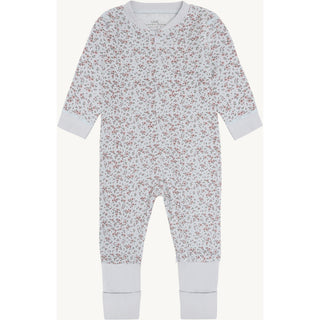 Merinowolle-Bambus Pyjama Manu Zip Tiny A Bit blue von Hust & Claire