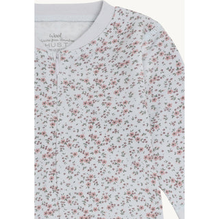 Merinowolle-Bambus Pyjama Manu Zip Tiny A Bit blue von Hust & Claire