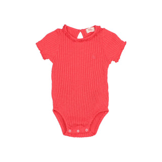 Baby Rib kurzarm Body Coral von Búho