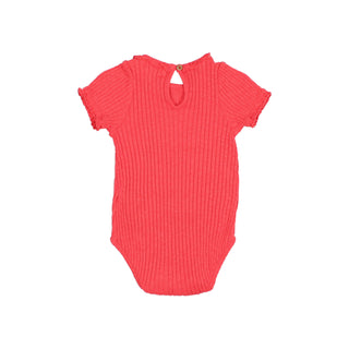 Baby Rib kurzarm Body Coral von Búho