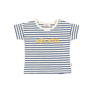 Baby T-Shirt Blau gestreift Gelato von Búho