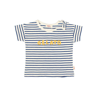 Baby T-Shirt Blau gestreift Gelato von Búho