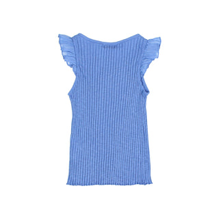 Rib-Top mit Rüschen Ocean Blue für Kinder von Búho