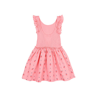 Baumwollkleid Strawberry Rosa von Búho