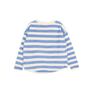 Sweatshirt Terry Stripes Weiss-Hellblau gestreift von Búho