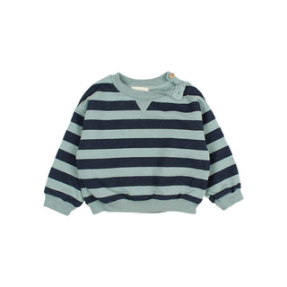 Baby-Pullover Stripes Alpine Green von Búho Barcelona
