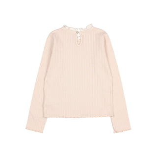 Ruffle Langarmshirt Cream Pink von Búho Barcelona