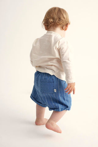 Baby Bermuda Shorts Roy Jeansblau gestreift von Cozmo