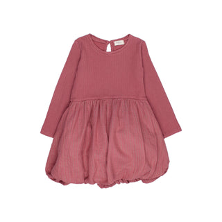 Combi Kleid Blush Rot mit Goldfäden von Búho Barcelona