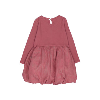 Combi Kleid Blush Rot mit Goldfäden von Búho Barcelona