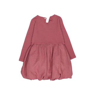Combi Kleid Blush Rot mit Goldfäden von Búho Barcelona
