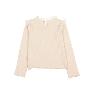 Ripp Langarm-Shirt Ivory von Búho Barcelona