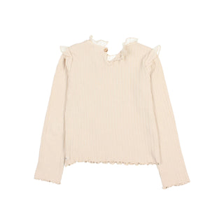 Ripp Langarm-Shirt Ivory von Búho Barcelona
