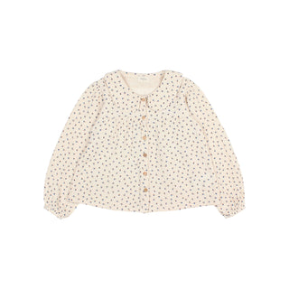 Langarm-Bluse Ivory mit Blumenmuster von Búho Barcelona