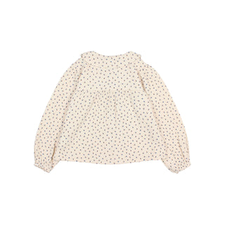 Langarm-Bluse Ivory mit Blumenmuster von Búho Barcelona