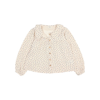 Langarm-Bluse Ivory mit Blumenmuster von Búho Barcelona