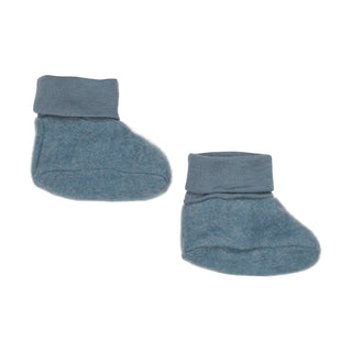 Wollfleece Babyschuhe Blau Meliert von CeLaVi