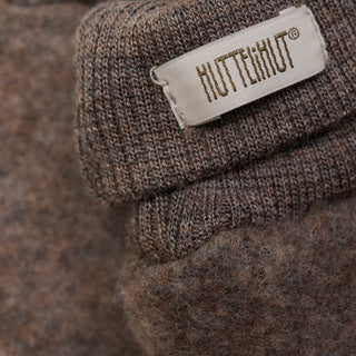 Merino Wollfleece Handschuhe Brown Melange von Huttelihut