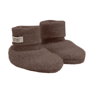 Merino Wollfleece Schuhe Brown Melange von Huttelihut