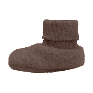 Merino Wollfleece Schuhe Brown Melange von Huttelihut