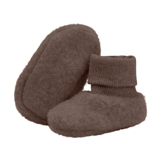 Merino Wollfleece Schuhe Brown Melange von Huttelihut