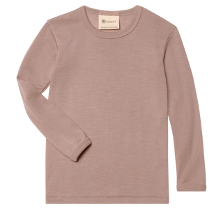 Wolle-Seide Kinder-Shirt Langarm Altrosa von Engel Natur