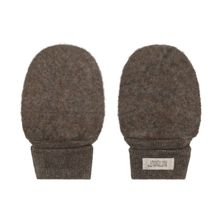 Merino Wollfleece Handschuhe Brown Melange von Huttelihut