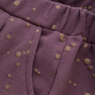 Baumwollhose Violett mit Glitzerpunkten von Creamie