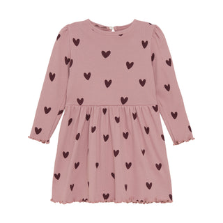 Langarm Kleid Woodrose mit Herzprint von Creamie