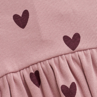 Langarm Kleid Woodrose mit Herzprint von Creamie