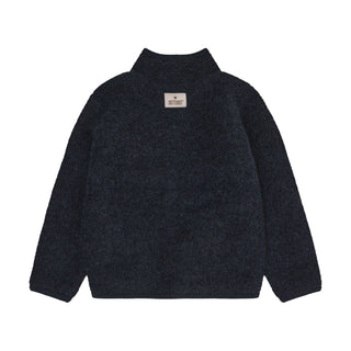 Woolfleece Jacke Navy Melnage Blau von Huttelihut