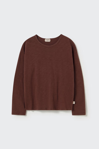 Langarmshirt Basic Chocolate Braun von Cozmo
