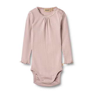 Modal Rib-Langarm-Body Lotta Soft Lilac von Wheat