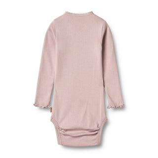 Modal Rib-Langarm-Body Lotta Soft Lilac von Wheat